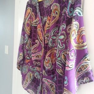 Purple Boho Paisley Pattern Vintage Blouse